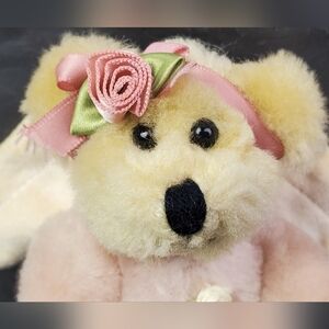 Boyds Bears Bearware Vintage Stella Pink Angel Goodnight Ornament Bear - EUC